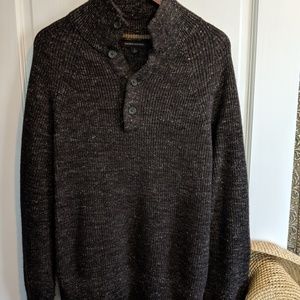 Brown heathered henley sweater